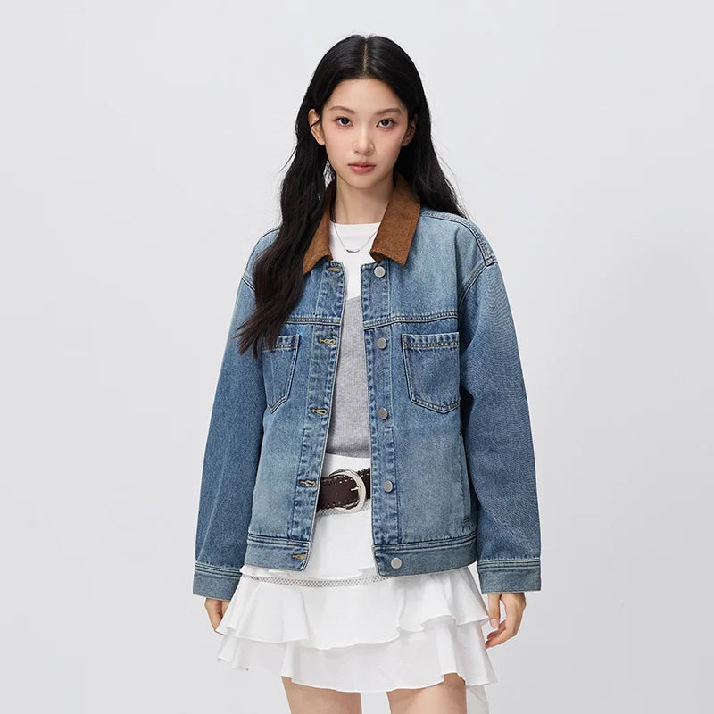 Flare Stash Classic Denim Jacket Distressed Vintage Style