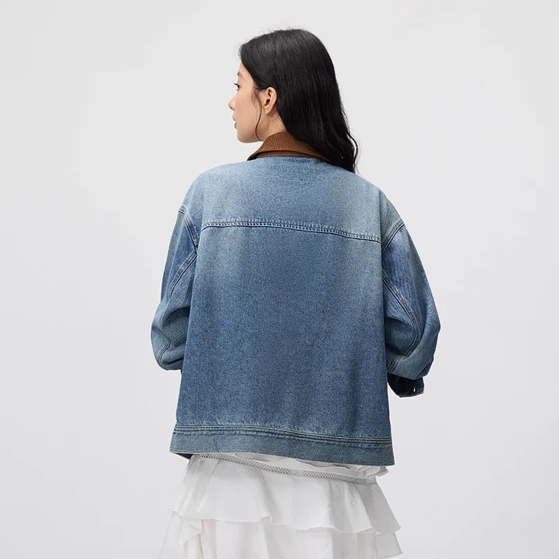 Flare Stash Classic Denim Jacket Distressed Vintage Style