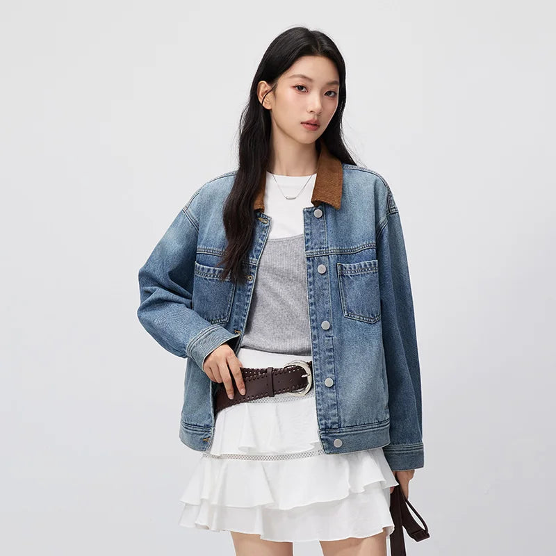 Flare Stash Classic Denim Jacket Distressed Vintage Style