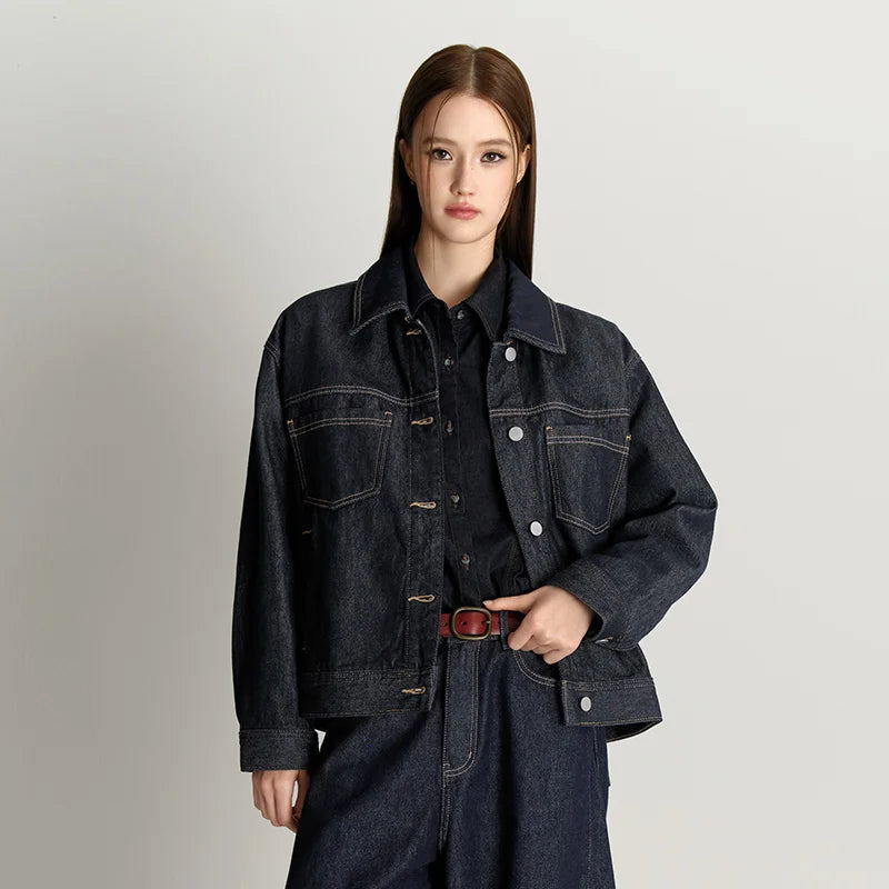 Flare Stash Classic Denim Jacket Distressed Vintage Style